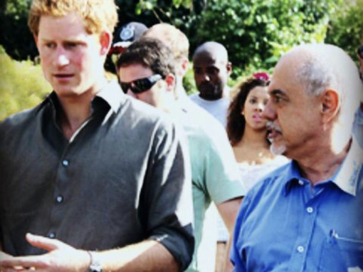 Príncipe Harry de Windsor visitando projeto de realocação de famílias de áreas de risco na serra do Mar em Cubatão, SP