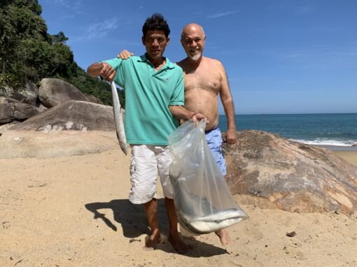 Na praia da Ponta Negra em Paraty, RJ