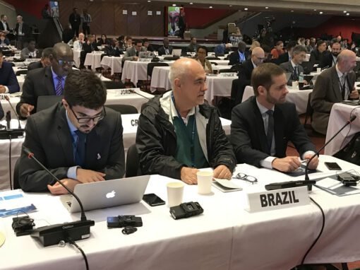 com companheiros do Itamaraty em Congresso da Convenção de Espécies em Manila, Filipinas, quando o Brasil aprovou por unanimidade resolução para se proteger os cetáceos do Atlántico Sul